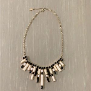 Kenzie black and white bib necklace